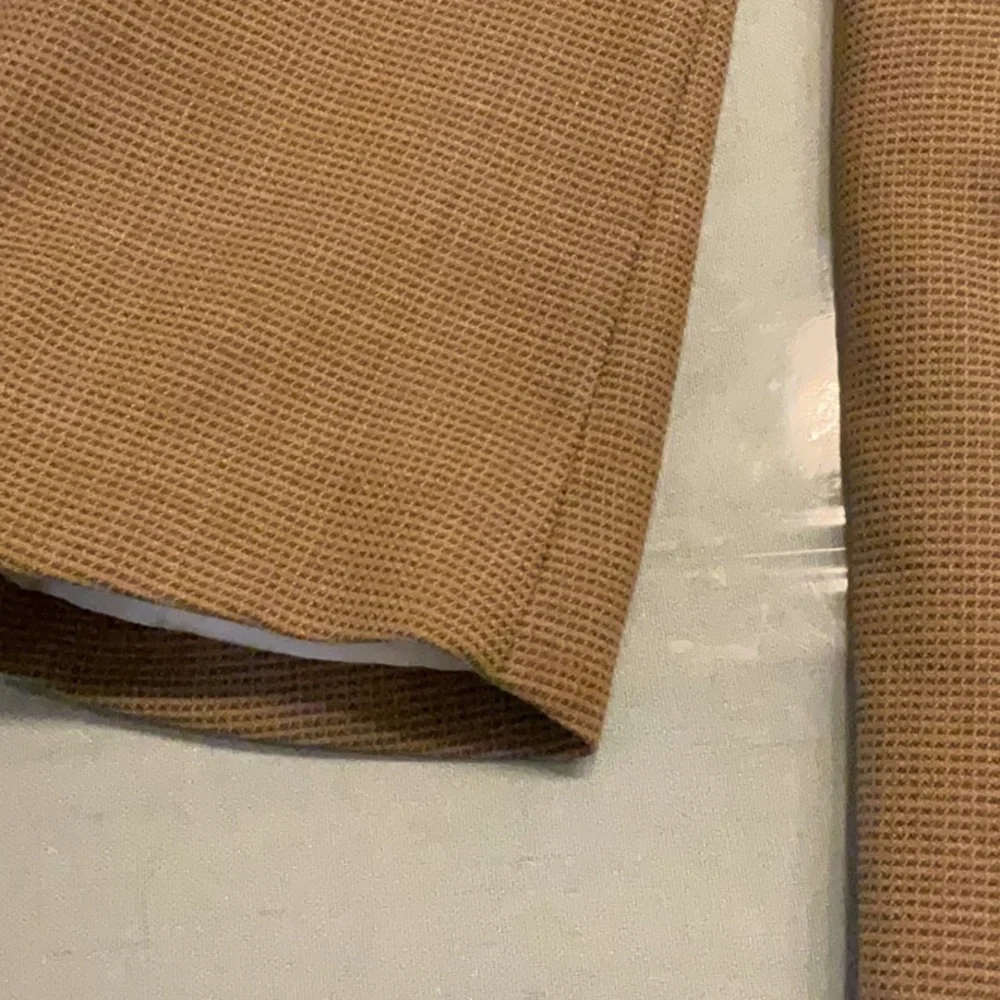 MISSONI jacket, tan knit,see closeup of spot on front, 42R